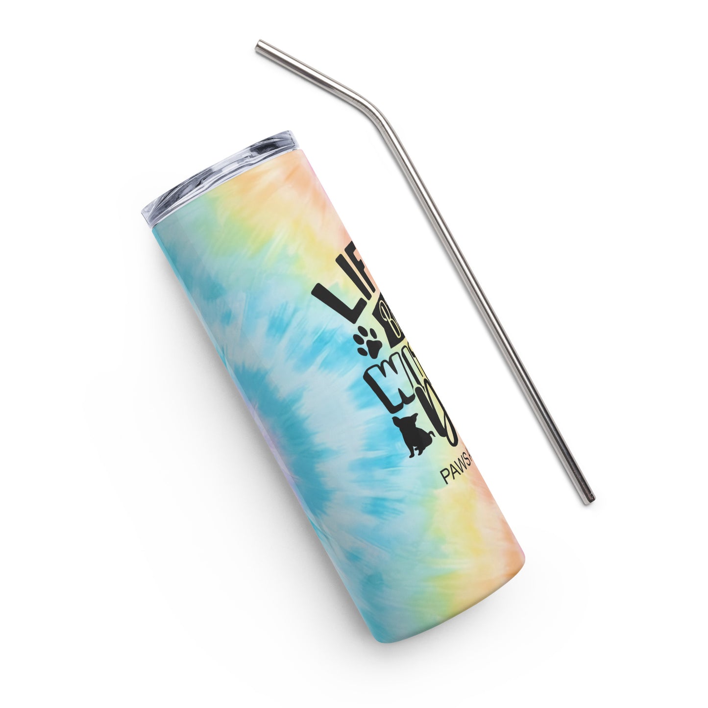 Life is Better with a Dog Tie Dye Full Print Tumbler