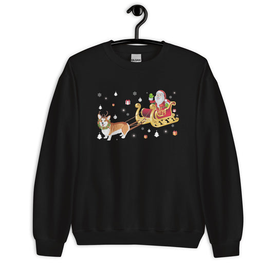 Corgi Christmas Sled Ugly Sweatshirt