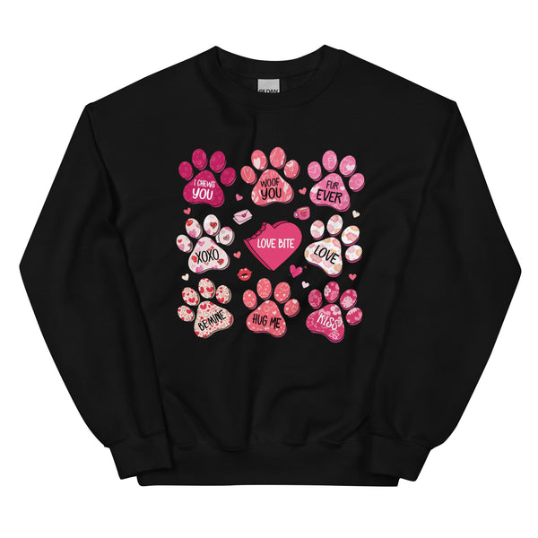 All the Love Paw Prints Valentine Dog Sweatshirt