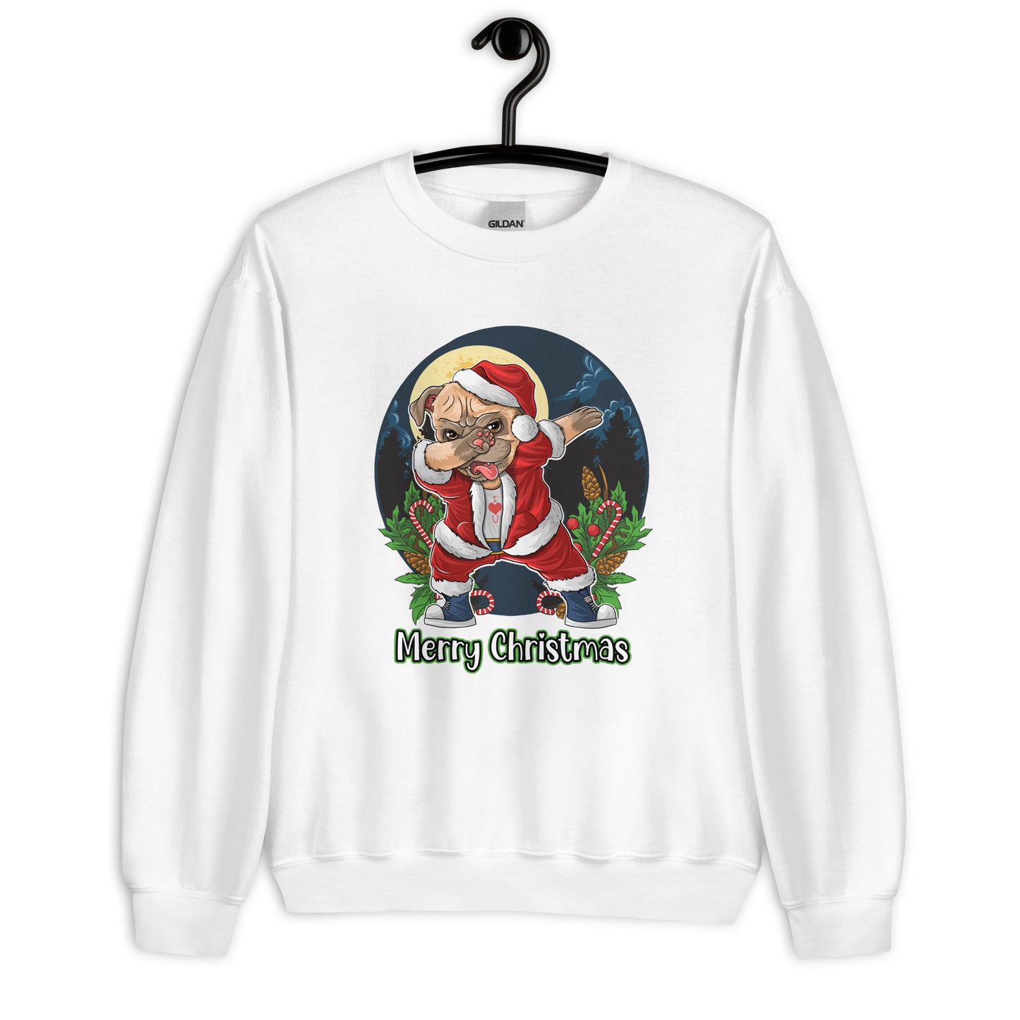 Dabbing Pug Santa Merry Christmas Sweatshirt