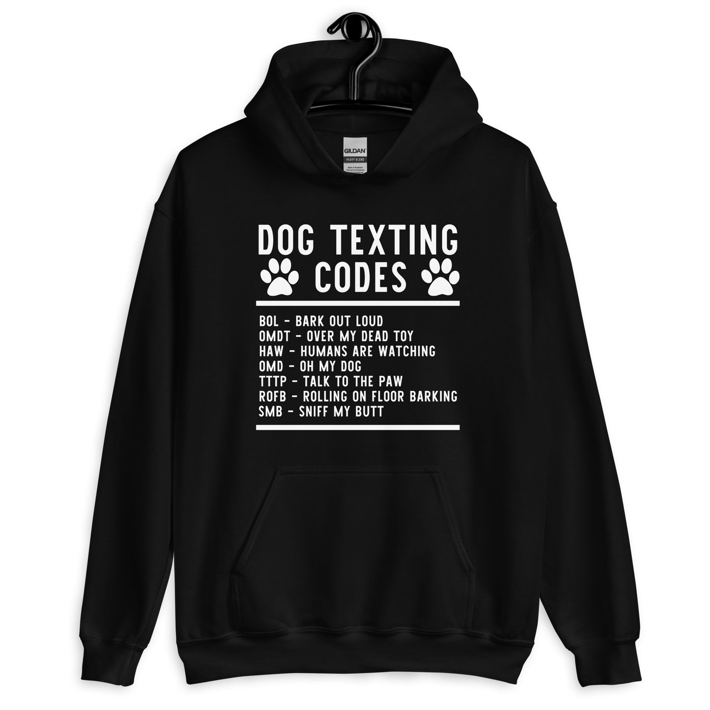 Dog Texting Codes Unisex Hoodie