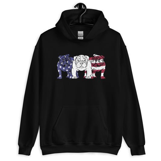 Bulldog American Flag Hoodie