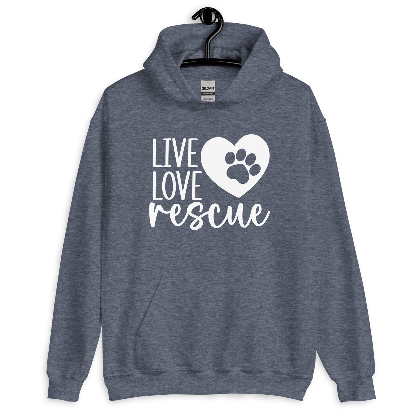 Live Love Rescue Dog Lovers Unisex Hoodie