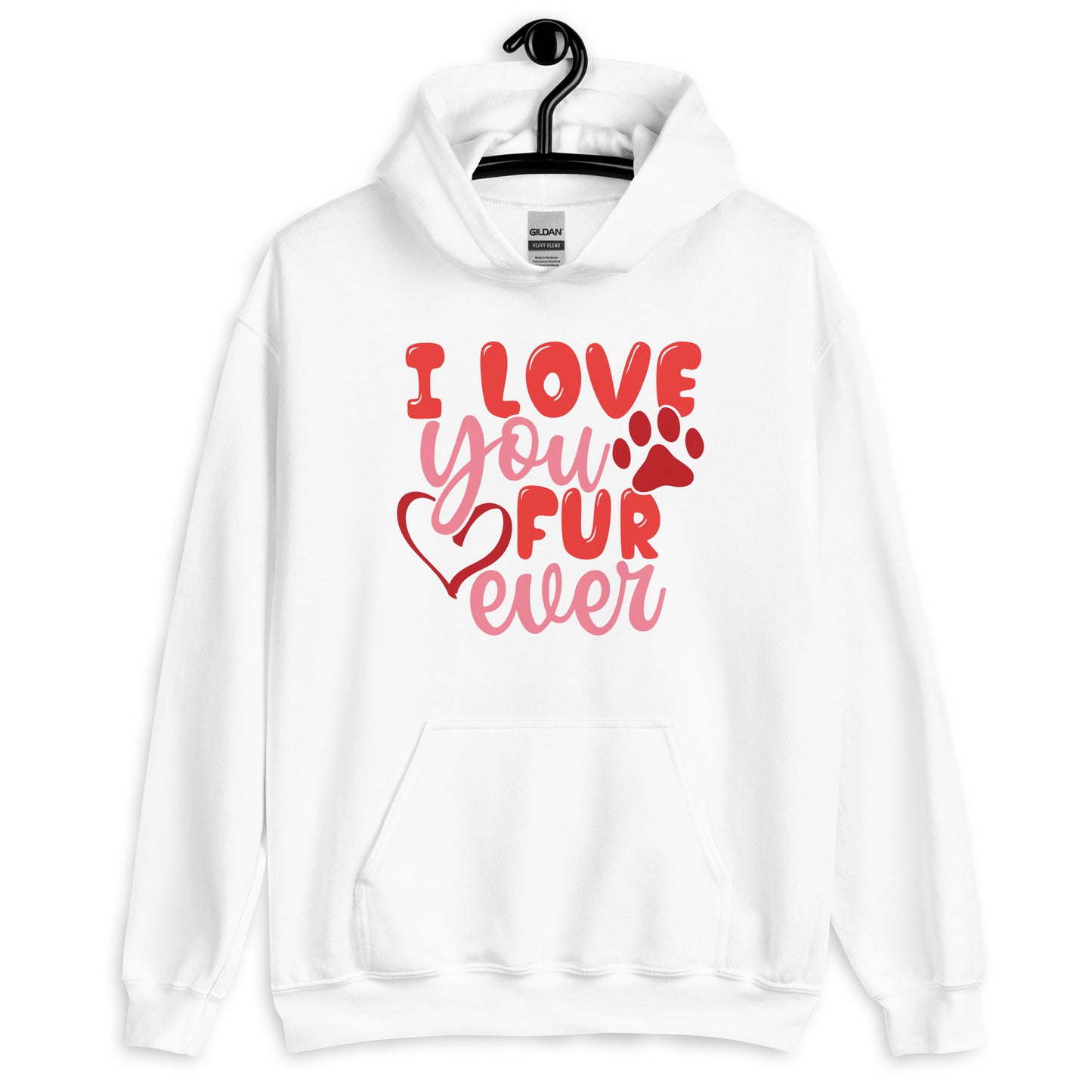 I Luv You Fur Ever Valentine's Day Unisex Hoodie