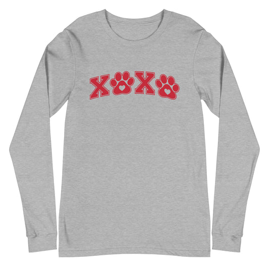 XOXO Paw Print Valentine's Day Long Sleeve Tee