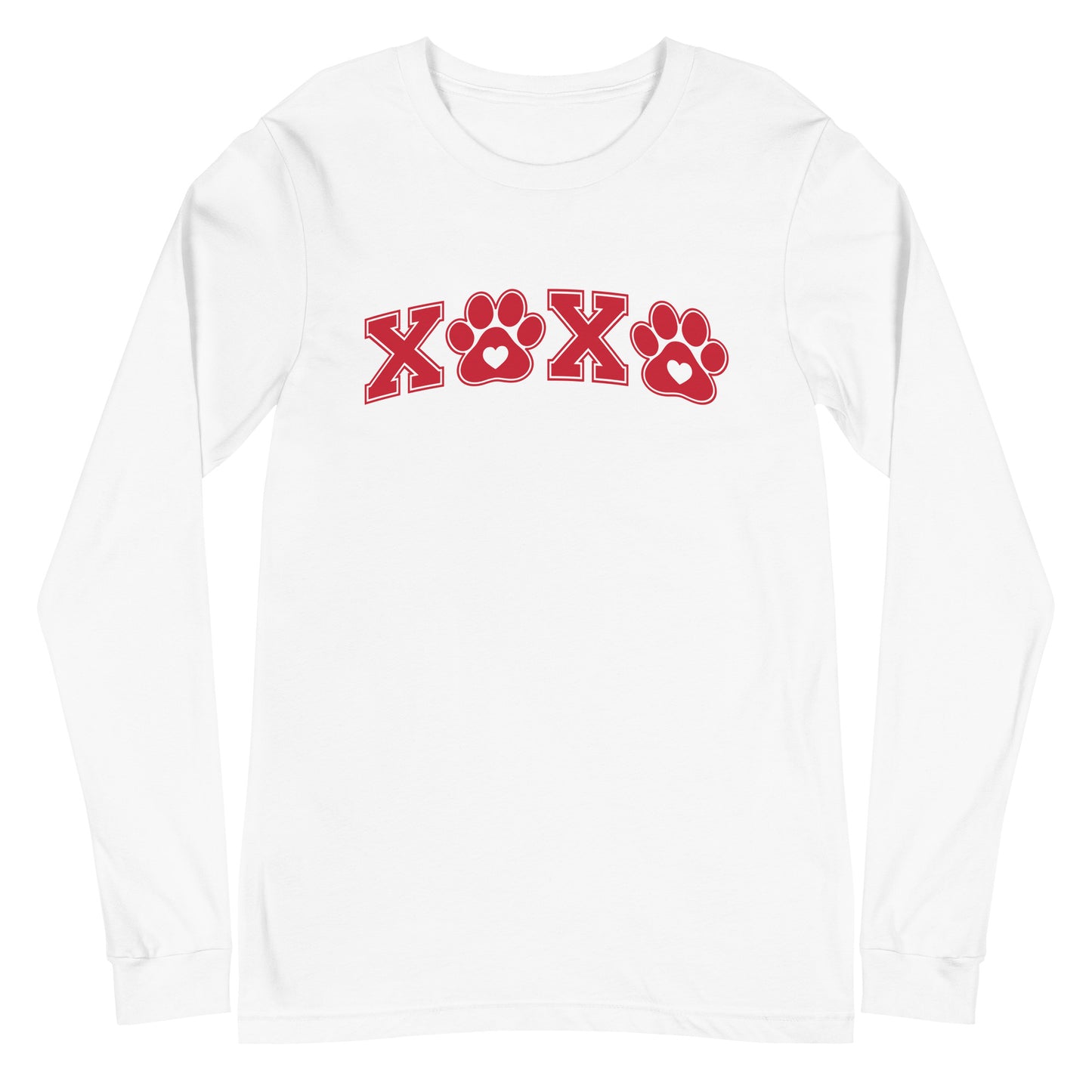 XOXO Paw Print Valentine's Day Long Sleeve Tee