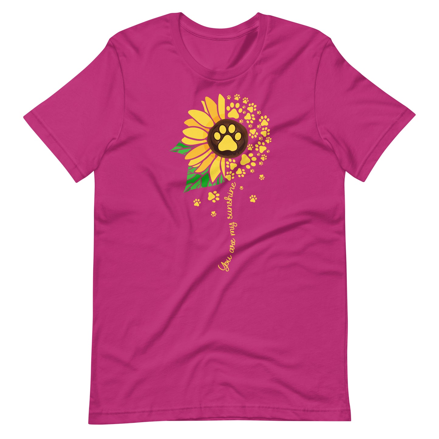 You are My Sunshine Paw Print Sunflower T-Shirt