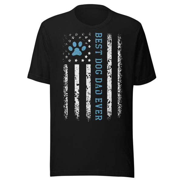 Best Dog Dad Ever USA Flag T-Shirt
