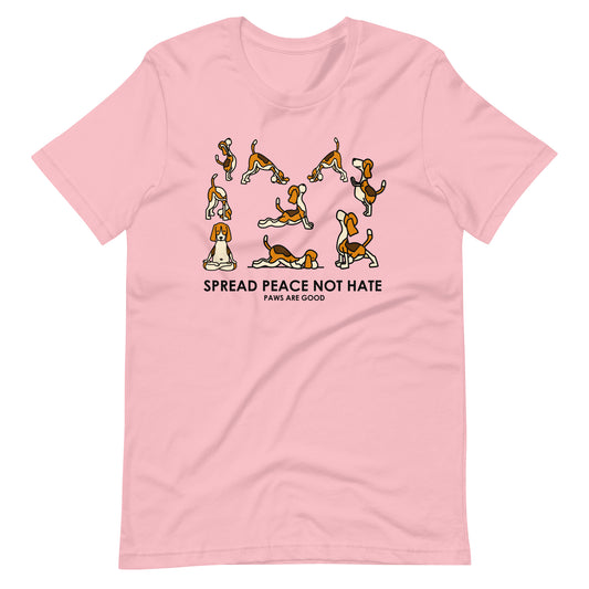 Spread Peace Not Hate Yoga Dogs T-Shirt
