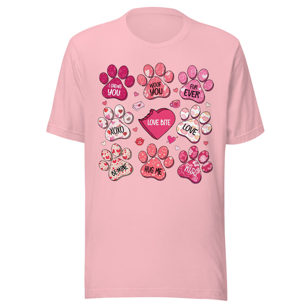 All the Love Paw Prints Valentine Dog Tee