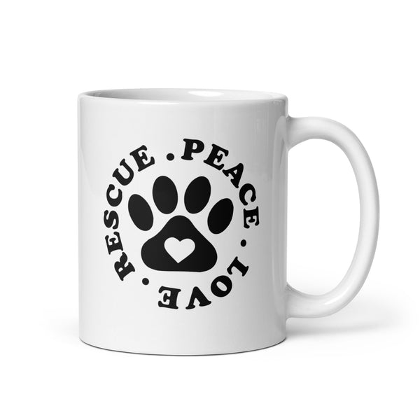 Peace Love Rescue Coffee Mug