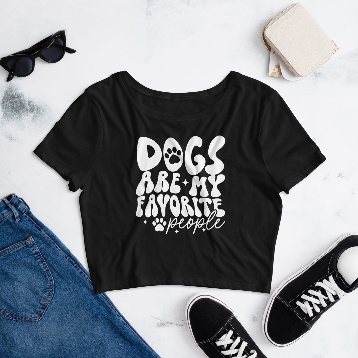 Dogs are My Favorite People Women’s Crop Tee