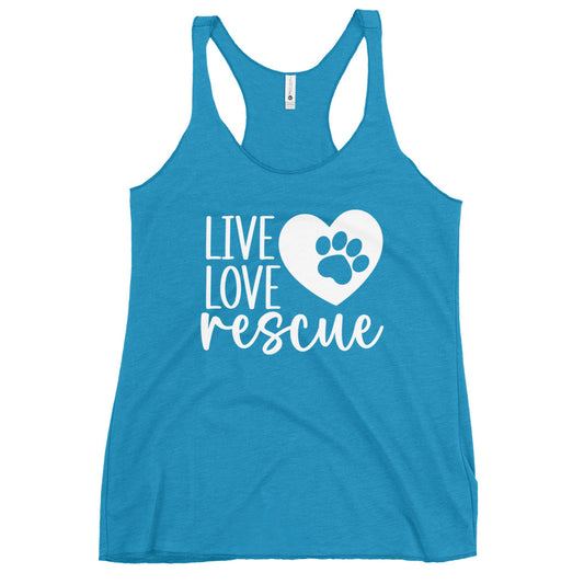 Live Love Rescue Dog Lovers Women's Racerback Tank