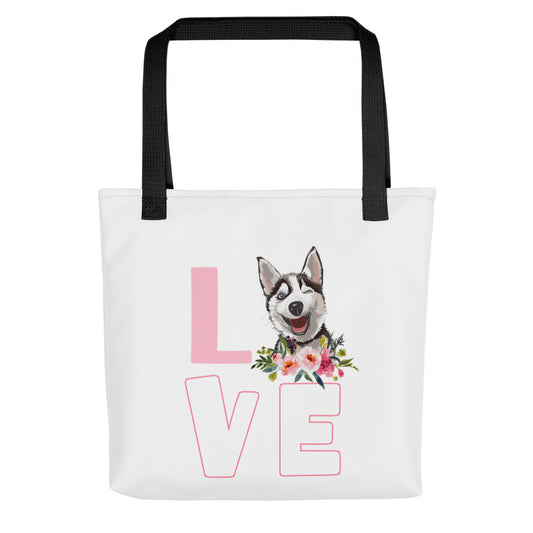 Husky Dog Love Tote Bag