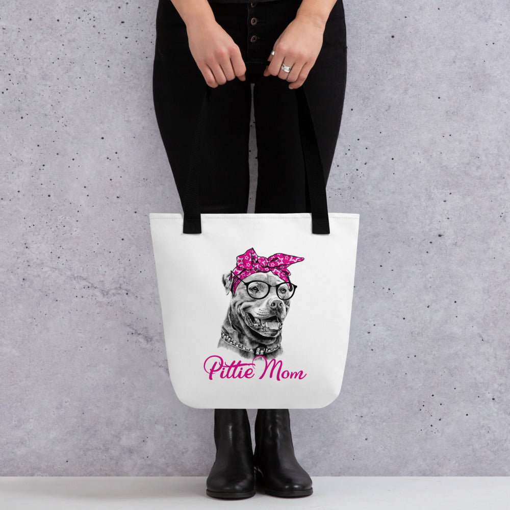 Pittie Dog Mom Tote bag