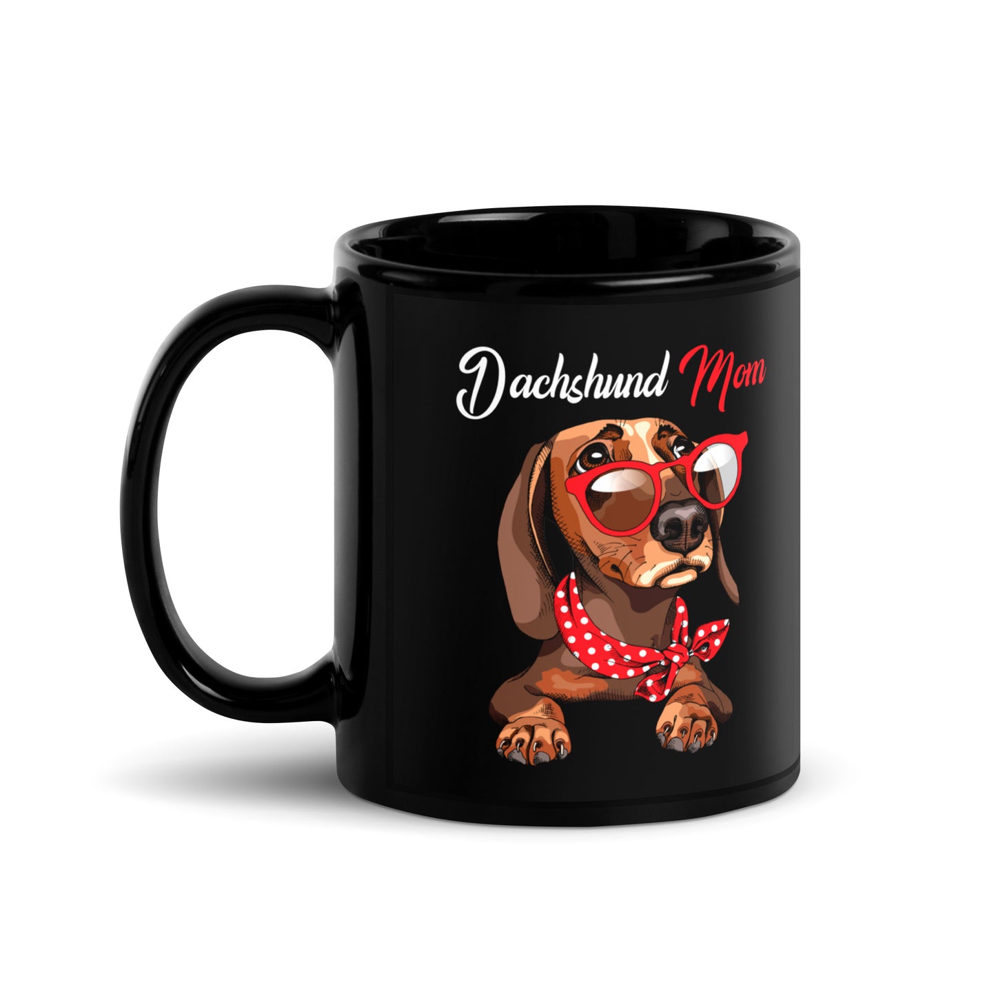 Dachshund Dog Mom Black Coffee Mug