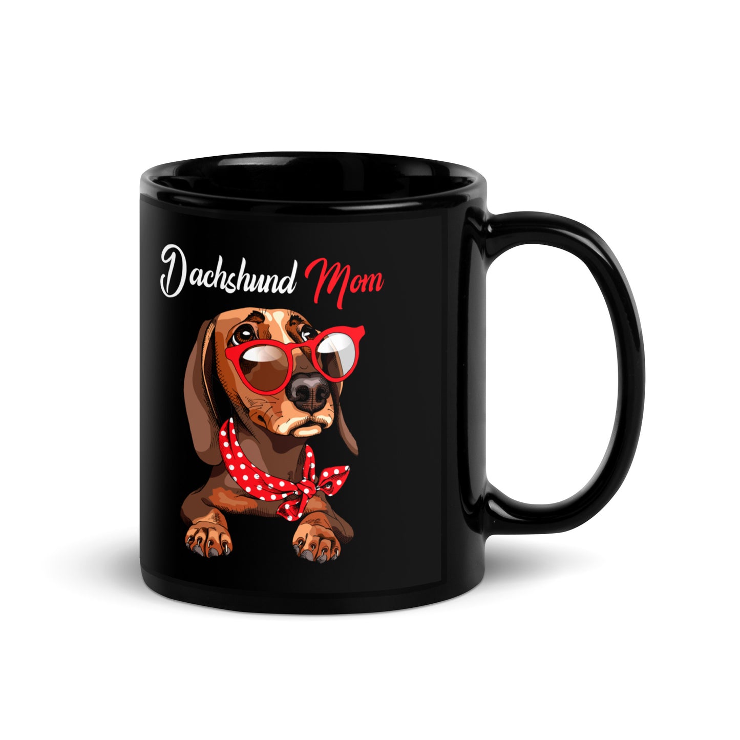 Dachshund Dog Mom Black Coffee Mug