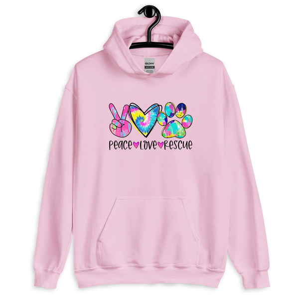 Peace Love Rescue Tie Dye Hoodie