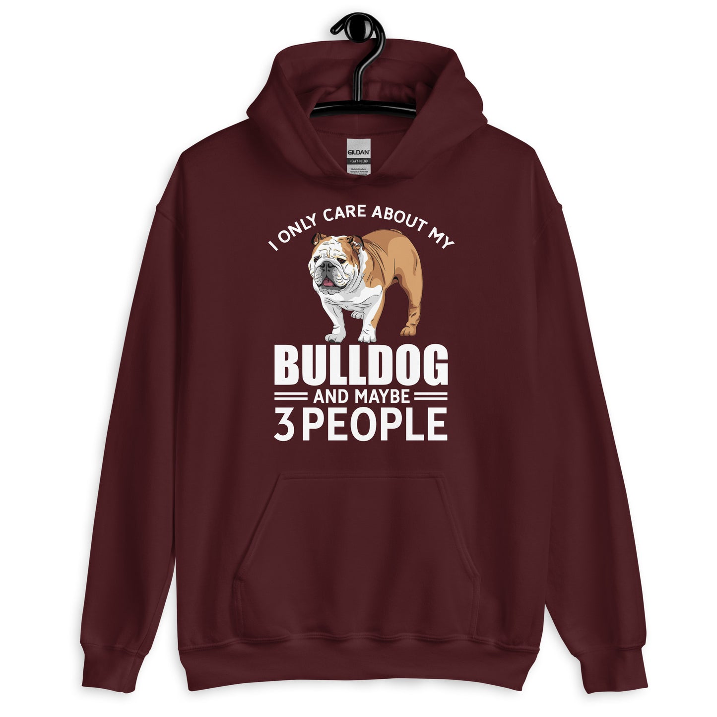 I Only Care About My Bulldog and May Be 3 People Hoodie