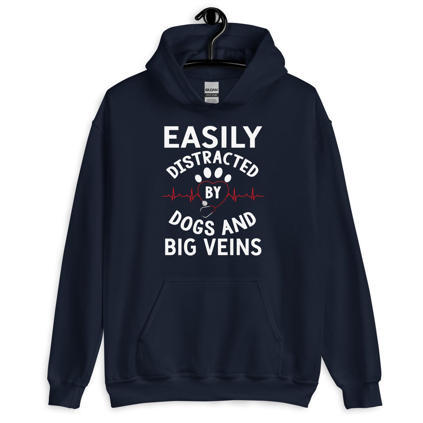 Easily Distracted By Dogs and Big Veins Hoodie